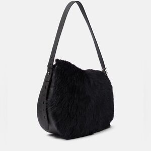 Burberry Authentic Bag Crossbody Shoulder Pouch Black Shearling and Leather$4050